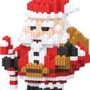 Christmas Building Blocks Santa Claus Compatible for Lego Christmas Micro Blocks Stacking New Toys Holiday Present Box New Year Birthday Gifts for Kids 6-12 Years Old (Santa)