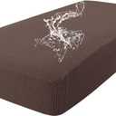 hyha Waterproof Couch Cushion Covers for Pets, Non Slip Sofa Seat Cover for Dogs Washable, Soft Thick Stretch Jacquard Fabric, Sofa Slipcovers with Elastic Bottom (1 Piece for Medium, Brown)
