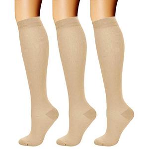 CHARMKING Compression Socks for Women & Men Circulation (3 Pairs) 15-20 mmHg is Best Athletic for Running, Flight Travel, Support, Cycling, Pregnant - Boost Performance, Durability (S/M, Nude) CHARMKING Compression Socks for Women & Men Circulation (3 Pairs) 15-20 mmHg is Best Athletic for Running, Flight Travel, Support, Cycling, Pregnant - Boost Performance, Durability (S/M, Nude)