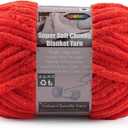 Velvet Chenille Yarn for Crocheting Super Bulky - 1 Skein of 200g/7oz - Ultra Soft Baby Blanket Chunky Plush Yarn for Knitting Amigurumi Crochet Thick Blankets (76.6 yds) (1, Red)