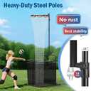 Volleyball Setter Training Equipment Volleyball Setter Training Net with Ball Collection Net Adjustable Setting Trainer (6 Angles) with 2 Target Hoops, Sandbags & Suction Cups for Indoor/Outdoor