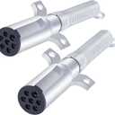 7 Way Trailer Plug Set, 7 Way Replacement Plug, Heavy Duty Die Cast Plug Assembly - with Spring Guard, 7 Pin Plug for Semi Truck Tractor Trailer - 2PCS