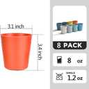 Homestockplus 8 Oz Wheat Straw Drinking Cups, [Set of 8] Small Plastic Cups Reusable, BPA Free Unbreakable Water Cups for Kitchen and Dining,Dishwasher and Microwave Safe