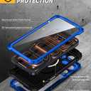 Lanhiem for iPhone 17 Pro Max Metal Case with Kickstand, Compatible with MagSafe, Built in Tempered Glass Screen Protector, Heavy Duty Shockproof Rugged Phone Cases, Full Body Tough Cover 6.9" (Blue)