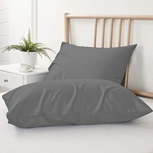 Estar Bedding 600 TC Super Soft 100% Egyptian Cotton Pillow Covers 16 x 26 Inches - Egyptian Cotton Set of 2 Pillow Cover Set Envelope Closure Pillowcase - Dark Gray