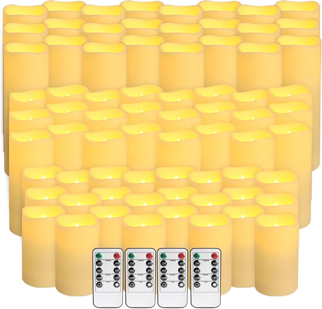 72-Pack LED Flameless Candles with Remote Control - Perfect for Home, Parties, and Special Occasions - Create a Magical Ambiance Effortlessly(Three Sizes)