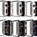 2 x 6 Pack Case Tempered Glass Screen Protector for Apple Watch Cover Series 10 9 8 7 6 5 4 3 2 1 SE Ultra 38mm 40mm 41mm 42mm 44mm 45mm 46mm 49mm, Thin Scratch Resistant Full Protective Hard PC Bumper (Black/Blue/Starlight/Silver/White/Clear)