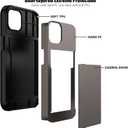 Nvollnoe for iPhone 13 Case with Card Holder Heavy Duty Protective Dual Layer Shockproof Hidden Card Slot Slim Wallet Case for iPhone 13 for Women&Men(Coffee)