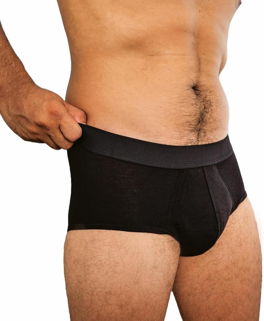 Depend Washable Adult Incontinence Underwear for Men, Reusable, Light Absorbency, Large, Black, 1 Count