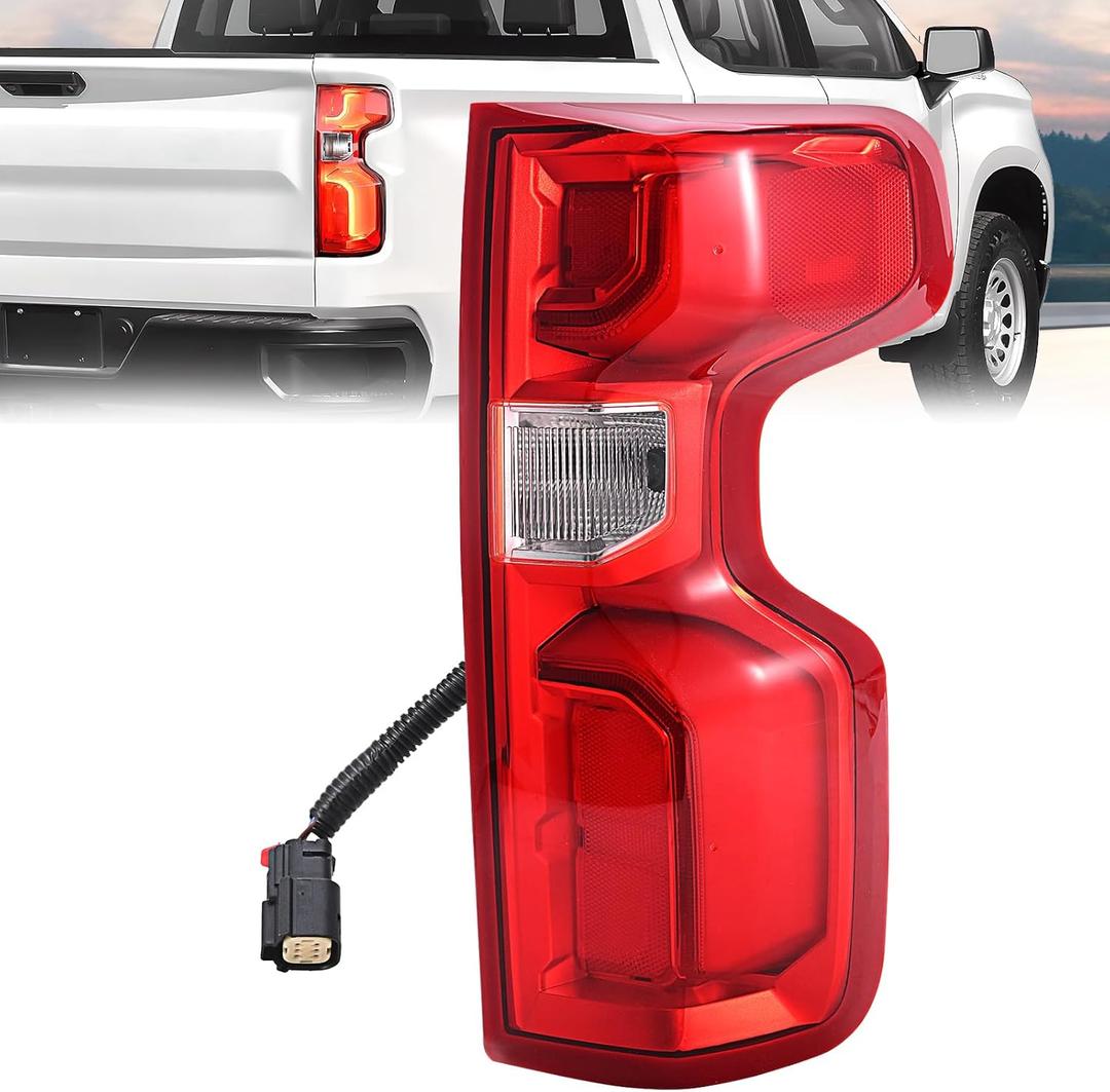 LED Tail Light Assembly Compatible with 2019-2024 Chevy Silverado 1500 2500HD 3500HD LTZ RST High Country ZR2, Right Side Taillight with Bulb and Harness (Fits Factory LED Models ONLY)