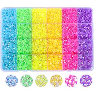 BELICEY 8800PCS Flatback Round Pearls Beads for Crafts Colorful Jelly Nails Art Crystal Rhinestone Pearl Gems Nail Supplies for DIY Crafts Clothes Tumblers Face Makeup Manicure