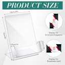 Crtiin 6 Pcs Acrylic Slanted Sign Holder with Business Card Holders Clear Display Stand Flyer Stand with Gift Card Holder for Office Table Advertisement Brochure (4 x 6 Inch,Side Insert)