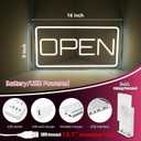 ATOLS 16" x 9" Open Neon Signs, Battery or USB Powered LED Neon Open Sign with USB Plug &13.1 Extension Cord for Business Window, Open Sign Led for Bars, Stores, Coffee Shop, Hotel, Restaurant,Salon