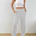 Trendy Queen Womens Sweatpants Baggy Athletic Joggers with Pockets Lounge Pants (Small, Grey)