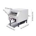 Conveyor Toaster 300 Slices/Hour, Commercial Bread Toaster Bagel Toaster for Restaurant, 110V 1900W Stainless Steel Toaster Oven for Restaurant,Buffets,House Use