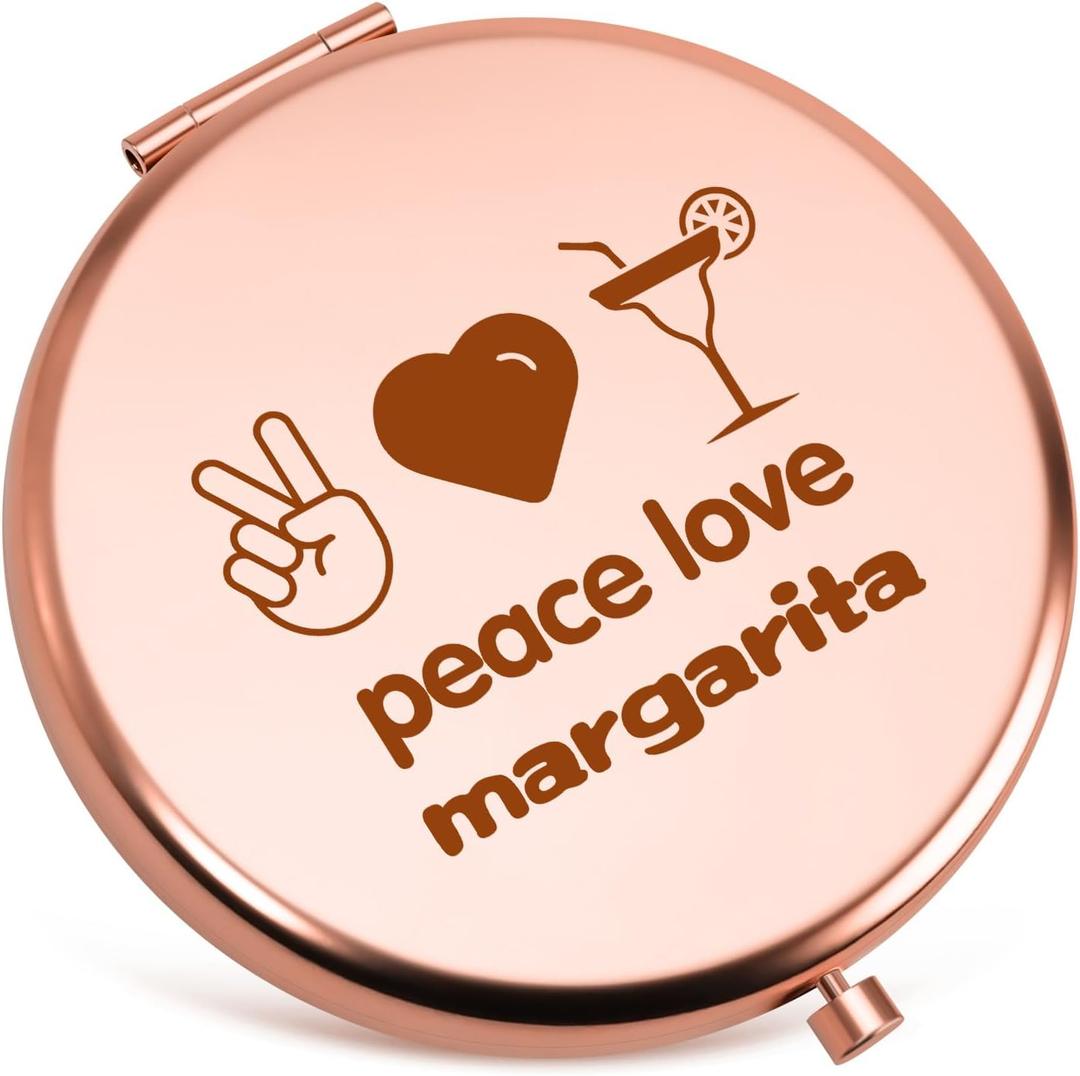 Drinking Lover Gift for Women Compact Mirror Margarita Lover Gifts Bartender Gift Tequila Cocktail Present Bartender Trip Bachelorette Party Christmas Birthday Present for Sister Folding Makeup Mirror