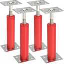4 Pack Red House Jacks for Leveling Adjustable Floor Jack Post Floor Jack for House Telescoping Jack for Temporary Support, Support up to 5500 LBS, Adjustable Range 12 inch - 16 inch