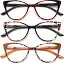 EYEURL 5 Pack Reading Glasses for Women-Cat Eye Blue Light Blocking Readers Fashion Computer Glasses with Spring Hinge Anti-Glare Readers for Women 2.0