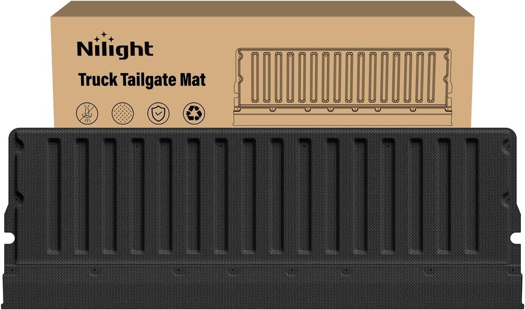 Nilight Tailgate Mat for Toyota Tacoma 2005-2023 2nd 3rd Gen All Weather TPE Anti-Slip Custom Fit Truck Tailgate Protector Cover Liner
