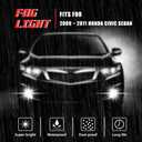 Driving Fog Lights Lamps Replacement for Honda Civic Sedan 2009 2010 2011 with H11 12V 55W Halogen Bulbs & Switch and Wiring Kit (Clear Lens)