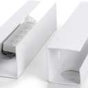 ZhiYo 2 Pack Large Capacity Cable Management Tray, Under Desk Cable Tray 31.5in(2X L15.7in), PVC Standing Desk Cord Management Ideas, Cable Organizer for Office and Home - White