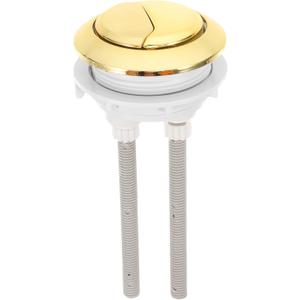 Sewroro Dual Flush Toilet Button, Round Toilet Water Tank Push Button, Dual Replacement Kit (Golden)
