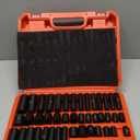 AMM 3/8" Drive Impact Socket Set, 48-Piece Standard SAE (5/16 to 3/4 inch) and Metric (8-22mm) Size, 3" and 6" Drive Extension Bar, Impact Universal Joint, 3/8" to 1/2" Impact Adaptor, CR-V