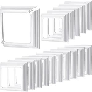 Thyle 16 Pcs True 4x4 Inches Vinyl Post Skirt Post Base Cover Column Wraps for Porch Deck Base Vinyl Sleeve White Trim for Hand and Stair Rails