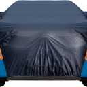 Car Cover Waterproof All Weather for Automobiles, 6 Layers Outdoor Full Exterior Cover Rain Sun UV Snowproof Protection with Zipper Cotton, Mirror Pocket for SUV (185-190 inch) (Blue)