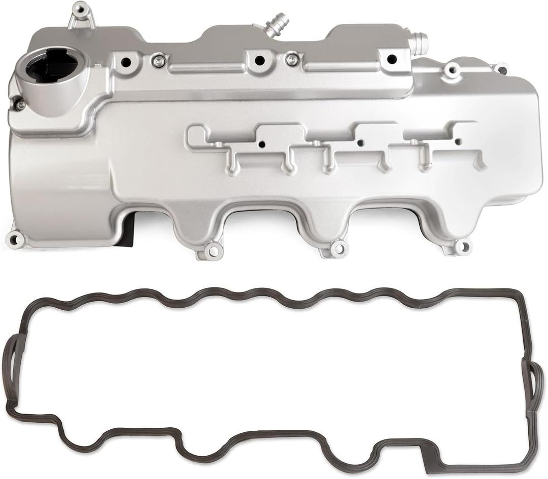 MITZONE Aluminum Engine Valve Cover with Gasket Compatible with 1998-2005 Mercedes-Benz ML350 ML320 E320 SLK320 CLK320 C320 C280 C240 2.6L 2.8L 3.2L 3.7L 1120100530 (Black)