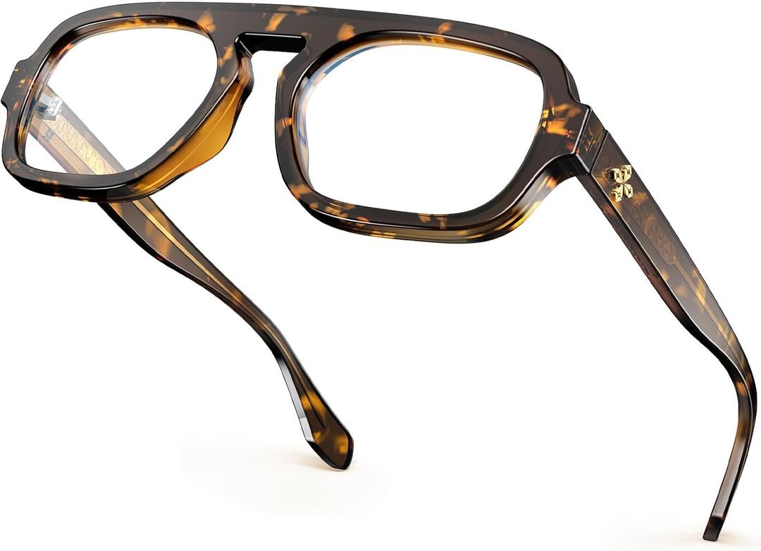 VISOONE Aviator Computer TR90 Blue Light Blocking Glasses For Women Men JANE (Tortoise)