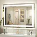 40 x 30 LED Lighted Bathroom Mirror for Wall, Vanity Mirror Lights, Dimmable, Anti-Fog, Shatter-Proof, ETL Listed (Front Lit + Backlit)