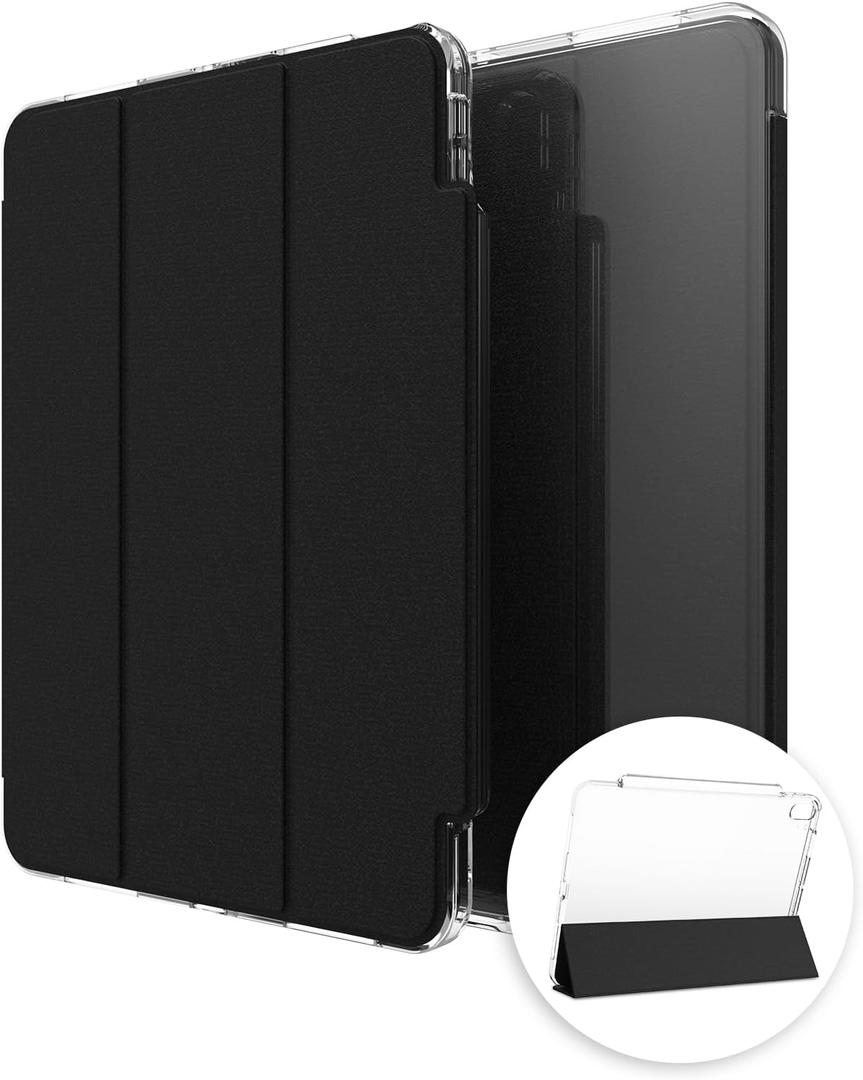 ZAGG Crystal Palace Folio iPad Pro 13" (M5)/ (M4) Case - Ultra-Slim, Drop-Proof up to 6.5ft, Crystal Clear with Scratch-Resistant Surface, Integrated Non-magnetic Foldable Stand, 56% Recycled Material