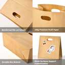 COGLARING 100Pcs 11x6x11 Brown Kraft Paper Bags with Handles, Die Cut Tote Bulk for Retail Shopping Takeout Bakery Gift Bags