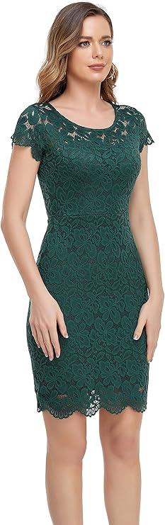 ODCOCD Women's Lace Dress/Cocktail Party Dress/Wedding Guest & Bridesmaid Dresses, L
