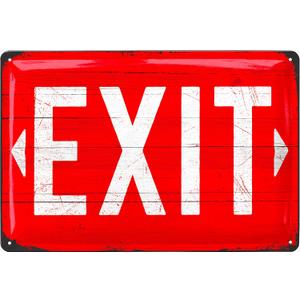 LANOLU Vintage Tin Sign EXIT Sign, Decorative Metal Sign, 8x12 inch