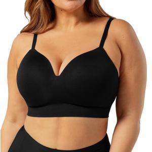 FEELINGIRT Bras for Women No Underwire, Seamless Bra, Plus Size Adjustable Bralette, Wireless Bras for Women, L