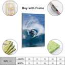 Vintage Surfing Posters Blue Ocean Summer Scenery by the Sea Canvas Wall Art White Waves Extreme Water Sports Prints for Bedroom Dorm Home Beach Decor 8x12inch Framed (style-5)