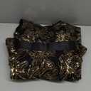 Sleeveless Glitter Sequined Womens Long Formal Gown Aline Prom Dress for Anchorwoman Floor Length Evening Dress (Large, Black Gold)