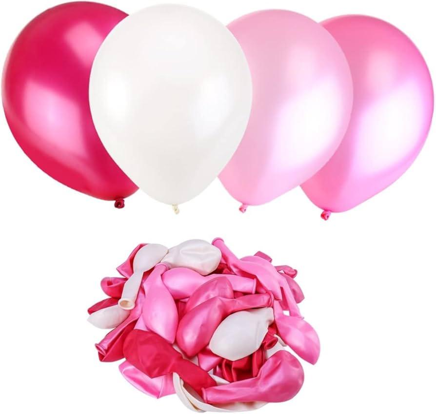 Latex Balloon Happy Party Balloons Birthday Balloons Valentines Day Balloons Light Birthday Party Ballon Pearly Lustre Balloon Ballon for Wedding Ballon for Fun Pink