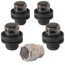 Farad GalaxyLock 382/MX Black Chromed Lug nut Wheel-Locks Kit Suitable for Toyota Camry (M12 X 1.5 Thread Size) - Set of 4 Lug Nuts + 1 Key