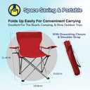 Weather Station Camping Chair, Lightweight and Portable Outdoor Folding Tailgate Quad Chair with Cup Holder and Armrests