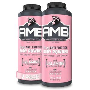 Anti Monkey Butt Body Powder for Women - Talc-Free Sweat & Chafing Relief with Calamine - Hypoallergenic Anti-Friction Formula for Thighs, Underarms, & More - 8 oz (Pack of 2)