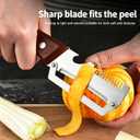4 x Multifunctional Vegetable PeelerWith wooden handle & bottle opener and grater 3 in 1 kitchen gadgets for potatoes pumpkinsp garlic sugarcane pineapples carrots and other vegetables or fruits