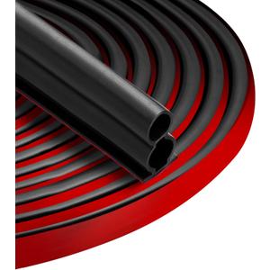 40 Feet Rubber Weather Stripping Door Seal Large Gap, Extra Thick Self-Adhesive D-Shaped Door Weather Stripping Seal Strip for Door Frame Door Insulation Strip Soundproofing (Black)