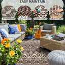 MontVoo-Outdoor Rug Carpet Waterproof 6x9 ft Reversible Patio Rug RV Camping Rug-Plastic Straw Rug Outside Indoor Outdoor Area Rug for Patio Deck Balcony Picnic Beach Outdoor Decor Boho Beige Brown