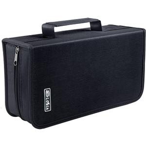 DVD Case, 128 Capacity CD/DVD Case Wallet Binder Storage Holder Booklet for Car Home Office and Travel (White binder, Black)