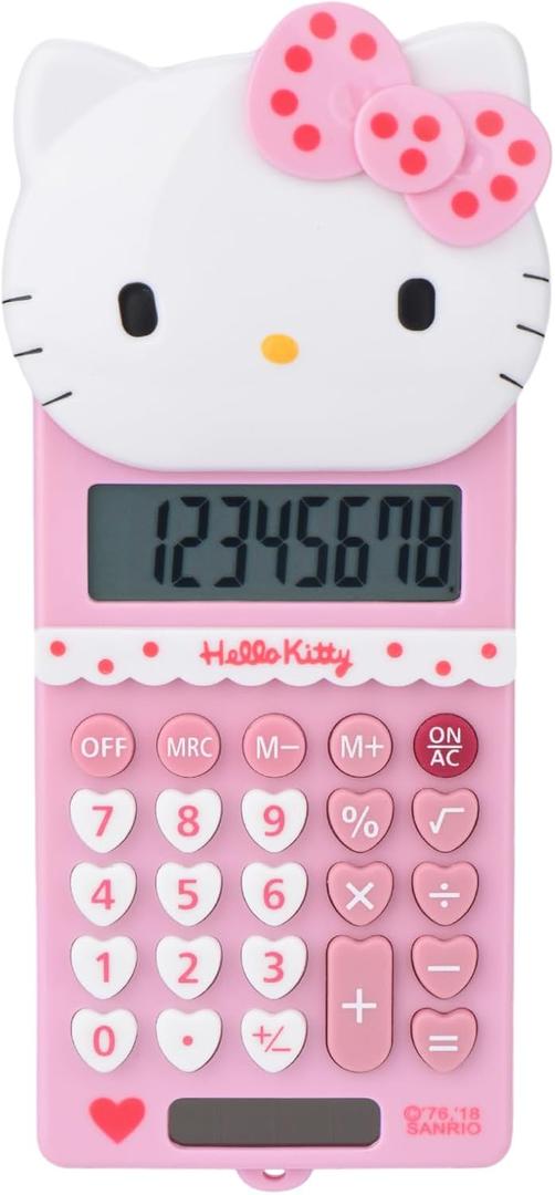 Cute Kids' Mini Calculator - 5.9 x 2.6in, LCD Display, Battery Powered (Included), Perfect for School (pink)