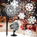 Christmas Projector Lights Outdoor Decoration - 2025 Upgrade 3D Snowflake LED Projector Lights, IP65 Waterproof Adjustable for Xmas Indoor Outdoor Christmas Party Decoration