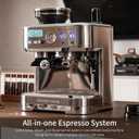 URintells Cuising Espresso Machine with Grinder, All-in-One Coffee Maker with PID Temperature Control & 15 Bar Italian ULKA Pump, Stainless Steel Barista Machine for Home Latte & Cappuccino